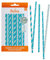 Decora Confezione da 80 Cannucce Stars&Pois Blue Sky Ø 6 X 210 mm, in carta biodegradabile, con inchiostro ad acqua, per dare colore ai tuoi party