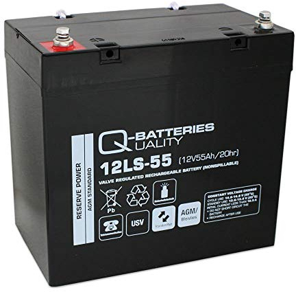 Batterie QBatteries 12LS-55/12 V - 55 Ah - Type de Batterie Standard AGM VRLA 10 Ans