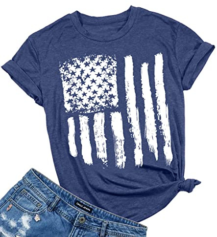 Patriotic Shirts for Women 4th of July Outfits American Flag Shirt Graphic Tees 250th Aniversary USA Tee Top