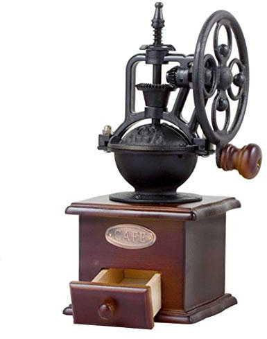 Leikance Manual Coffee Grinder, Retro Coffee Bean Spice Hand Grinding Machine with Drawer Mill Hand Crank Coffee Grinders