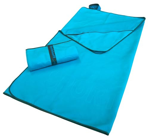 Dyckhoff Mikrofaser Sporttuch, schnelltrocknend, 60x120cm, Karibik | Ultraleicht, mit Reißverschlusstasche, ideal für Sport und Reisen, praktische Nutzungsmöglichkeiten