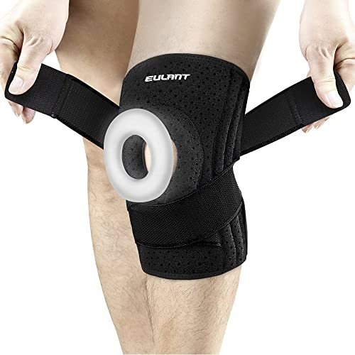 ONTYZZ Rodilleras Deportivas Unisexo Rodilleras Neopreno Soporte para Las Rodilleras Ajustablescon Velcro y Estabilizadores Laterales Flexibles Protección de la Rodilla Negro/1 Pieza