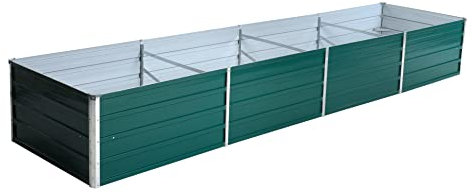 ESTEXO Hochbeet Metall Pflanzbeet Gemüsebeet Stahl Beet Pflanzkasten Blumenbeet Garten Verzinkt Gartenbeet RAL6005 (Moosgrün) 320x80x45 cm