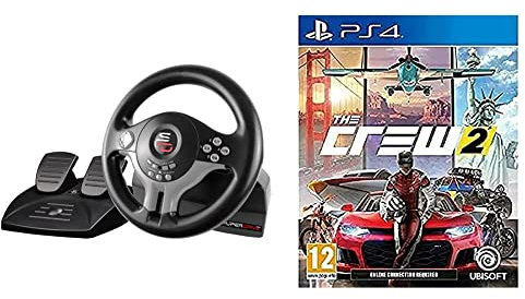Superdrive - Racing Steering Wheel Driving Wheel SV200 with pedals and shift paddles for Nintendo Switch - PS4 - Xbox One - PC & The Crew 2 (PS4)