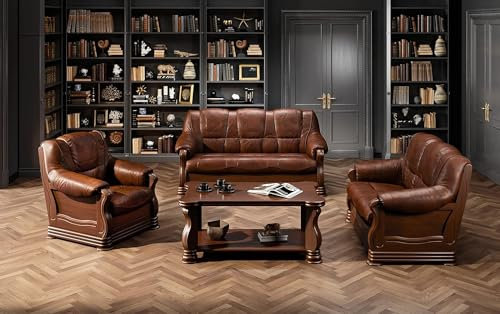 All4All Sofagarnitur Prato 3+2+1 Wohnzimmerset Polstergarnitur 3-sitzer 2-sitzer Sessel Elegant mit Holzdekor 11 (1-sitzer)