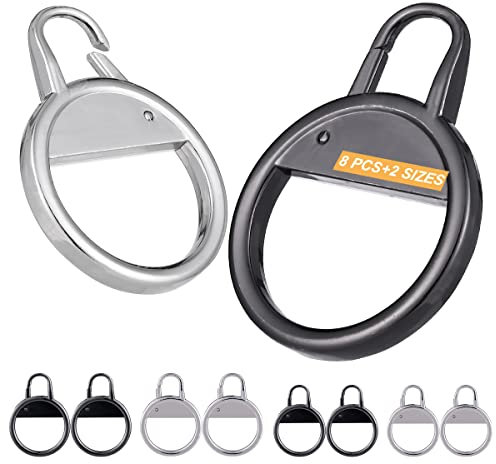 8 Stück Reissverschluss Zipper Pull, Zipper für Reissverschluss Reparatur, Metall Reißverschlussanhänger Ersatzzipper für Koffer Mantel Stiefel Jackenrucksäcke (Schwarz/Silber)