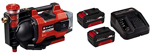 Einhell Pompe d’arrosage sans fil automatique AQUINNA 36/38 F LED AUTOMATIC Power X-Change (36V, débit max. 3 800 L/h, hauteur de refoulement max. 37 m, ÉCO/BOOST) + Chargeur et 2 Batteries 3,0Ah