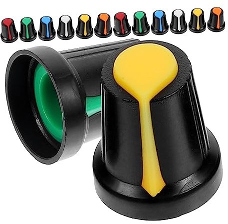 60pcs Potentiometer Knob Guitar Potentiometer Caps Replacement Control Knobs Caps for Guitar Professional Potentiometer Control Knobs Guitar Knobs Plastic Accessories Bass