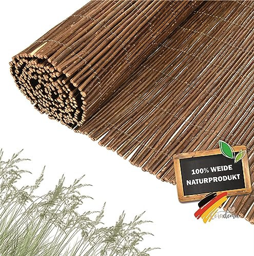 Coradoma Weidenmatte Sichtschutz in 12 Größen | 140x500 cm | Sichtschutzmatte aus Weide für Balkon, Garten und Terrasse | natürlicher Zaun Sichtschutz Balkonsichtschutz Lärmschutz Windschutz