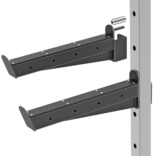 Kipika Sicherheits-Spotter-Arme für 5,1 x 5,1 cm und 7,6 x 7,6 cm Power-Racks mit 1,6 cm und 2,5 cm Löchern, robuste Langhantel-Sicherheitsverschlüsse mit Gummi-Pad,2 Stück