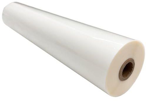 INTBUYING 12.5in x 656ft Glossy BOPP Laminating Film, Thermal Laminate Film Hot Roll Laminating Film, 1 Poly-in Core, 1 mil (28 mic) Thickness, Laminating Sheet Roll for Paper and Photo Laminating