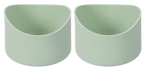 sourcing map Lot de 2 manchons de protection en silicone de 7,5 cm pour bottes de 340,2 à 740,4 g, dessous de bouteille d'eau antidérapant, accessoires de tasse de forme irrégulière, vert clair