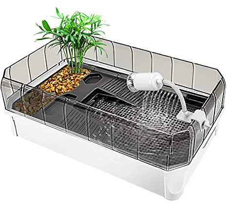 Schildkröten-Aquarium, mit Plattformpflanzen, leicht zu wechseln und zu reinigen, resistent gegen Abfallen, ideales Schildkröten-Lebensraum-Set für See-Reptilien