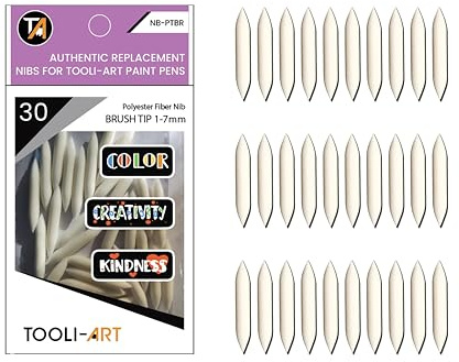 TOOLI-ART 30 pointes de rechange flexibles à double face compatibles avec les marqueurs acryliques faciles à remplacer
