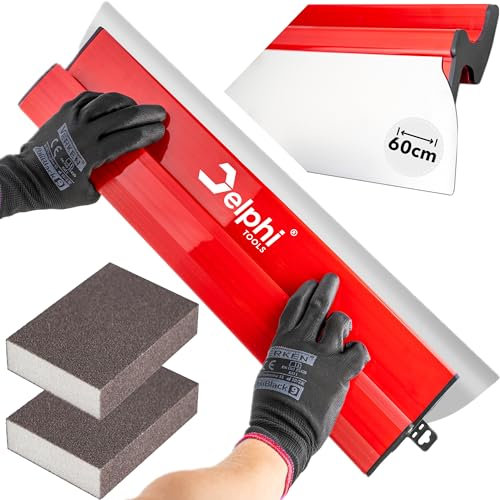 DELPHI Spatola per superfici 60 cm, lama in acciaio inox 0,3 mm, intercambiabile, per grandi aree di lavoro e decorazione da parete