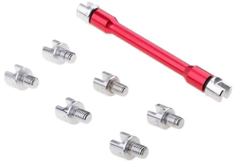 MARDUFEK Motorrad-Speichenschlüssel-Set, Griff-Reparaturwerkzeug, 5,4 mm - 6,8 mm, geeignet zum Einstellen der Speichenspannung (rot)