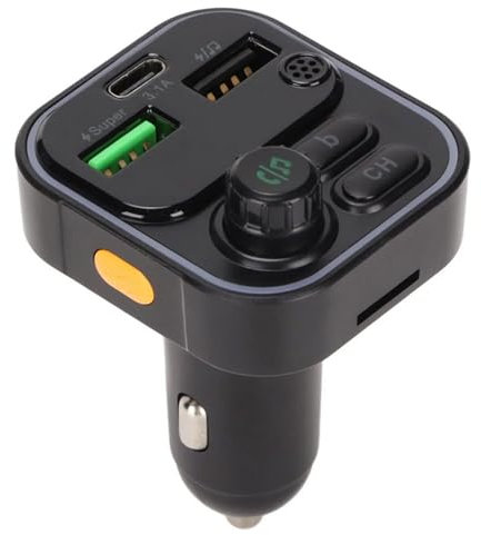 World biz Car FM Transmitter, Wireless Bluetooth 5.3 Radio Adapter Car Kit, PD3.0 Type C 20W+QC3.0 Car Fast Charger, Support Handsfree Call,FM Radio Music MP3 Player Stereo Car Kit