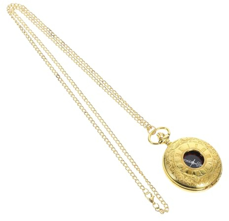 WRITWAA Vintage Taschenuhr Herren mit Römischen Ziffern Goldfarbene Legierung und Glas als Dekorative Uhr zum Geburtstag