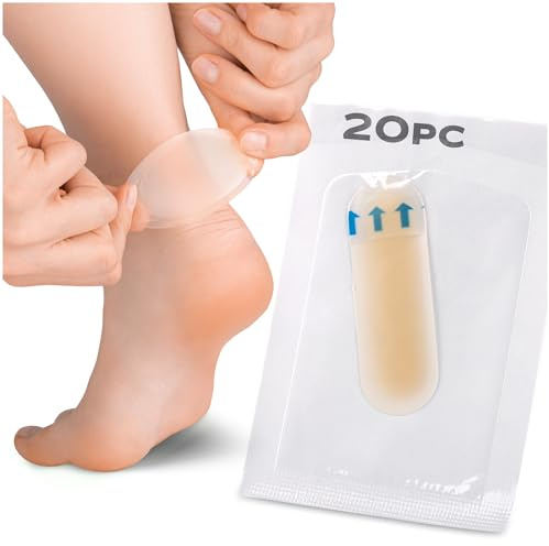 HALUTO Set di cerotti da 20 pezzi - cerotti idrocolloidi contro le vesciche, cerotti anti-vescica grandi, impermeabili, trasparenti, in gel anti-vescica