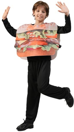 SEA HARE Disfraces unisex de hamburguesa para niños, divertidos disfraces de comida, disfraces de disfraces para Halloween (talla única)