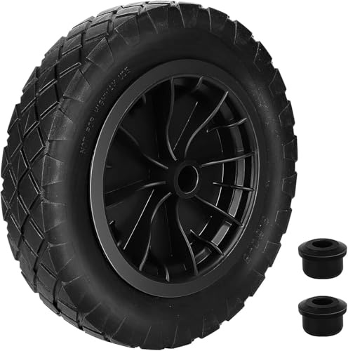 Trintion 14 Zoll Schubkarrenrad 3.50-8 PU Vollgummi Pannensicher Schwarz | Pannensicheres PU Vollrad Für Schubkarren, Wartungsfrei Ohne Aufpumpen, Ideal Für Gartenwagen Und Trolleys