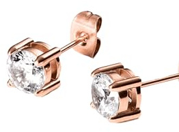 Purelei Pristine Ohrringe – Zeitlose Ohrstecker mit 6 mm Zirkonia in Gold, Silber & Roségold (Rosegold)