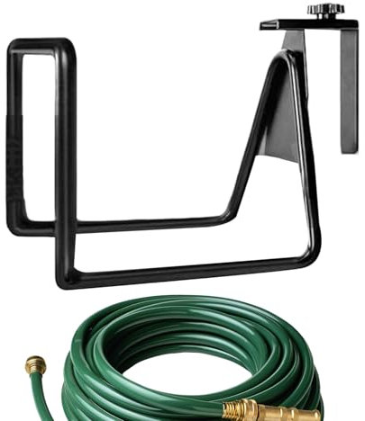 Montaje de pared de la percha de manguera: solución de soporte resistente para el manejo de tuberías, estante para exteriores resistente a la óxido contiene tubos en espiral en el patio trasero del pa