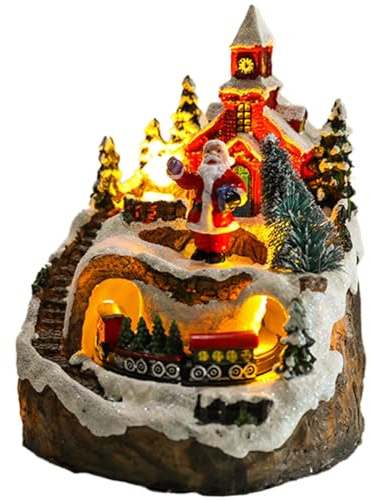 Générique Boîte À Musique De Noël,Boîte à Musique de Noël - Ornement en Résine pour Maison Bureau Chambre Étagère