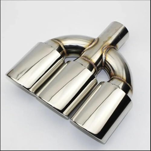 Suitable For Civic Refit Exhaust Center 3-hole Tail Throat 304 Stainless Steel Muffler Tail Tube Car Exhaust Tail Pipe