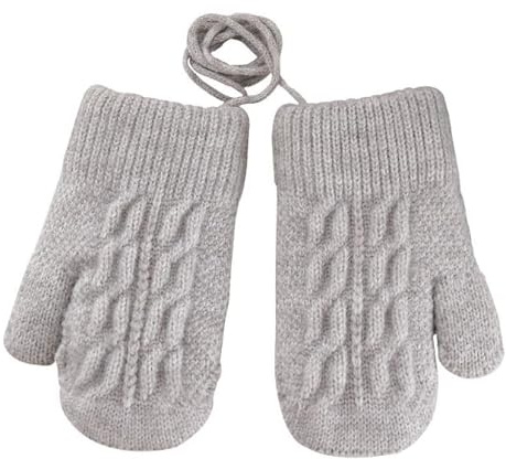 JIAHG Unisex Kinder Fäustling Baby Winter Handschuhe Gloves Fausthandschuhe Halshandschuhe Dicke Warm Strickhandschuhe Kinder Skihandschuhe Laufhandschuhe mit schnur