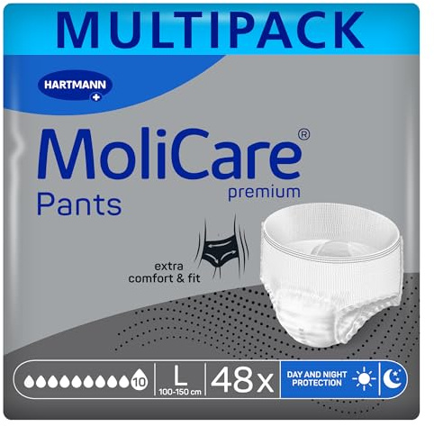 MoliCare premium Pants 10 Tropfen Inkontinenzhosen | Größe L | 48 St.