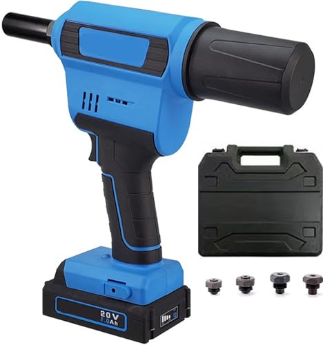 Remachadora inalámbrica, remachadora automática de iones de litio sin escobillas con batería y cargador, 2.4-4.8 mm