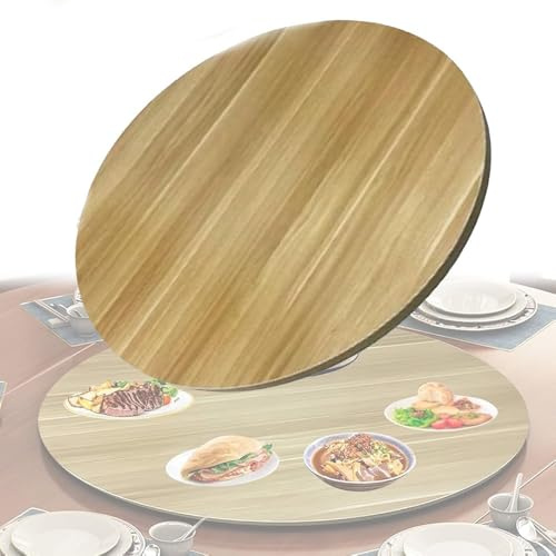 ZYXQQJ Grand Plateau Tournant Lazy Susan Rond Plaque De Service 360° Rotation Assiette De Service En Bois Ø 50cm 60cm 70cm 80cm 85cm 90cm(Light walnut,85cm/33in)