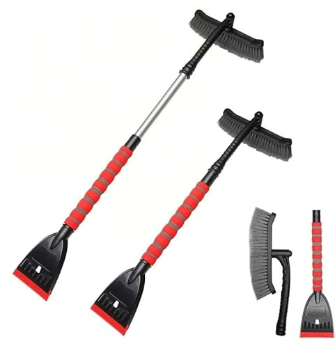 WENINETIES 1 Piezas Rasqueta Hielo Coche Rascador Hielo Coche con Escoba para Nissan Note I E11 Bj. 2006-2012, Rascador de Nieve Resistente Pala Quitanieves Pala Nieve,Red