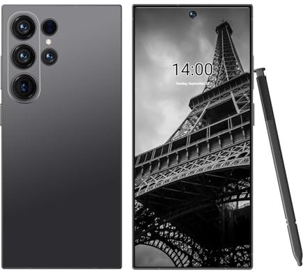 S26 Ultra 5G Smartphone, 8GB 256GB Dual SIM Dual Standby Cellphone, 6.9in HD Mobile Phones, Face ID, Fingerprint Unlocking, 8000Mah Large Capacity Battery(Black)