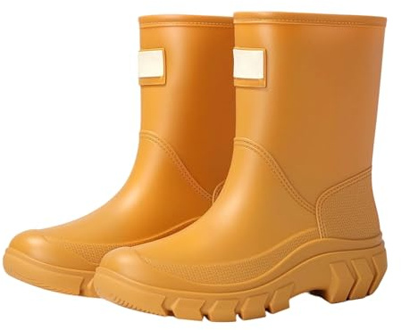 Generisch Bottes en caoutchouc antidérapantes pour femme - Tige large - Imperméables - Chaussures de pluie - Bottes de jardin - Bottes d'équitation