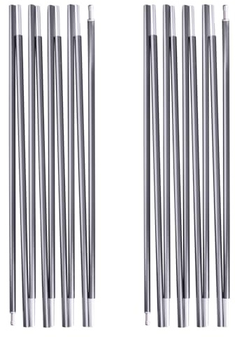 TRIWONDER Tetnebågar, tältstolpar, aluminiumlegering, 2 delar, reparationssatser, stödstång för vandring, camping, markis tält (6,1 m, grå)
