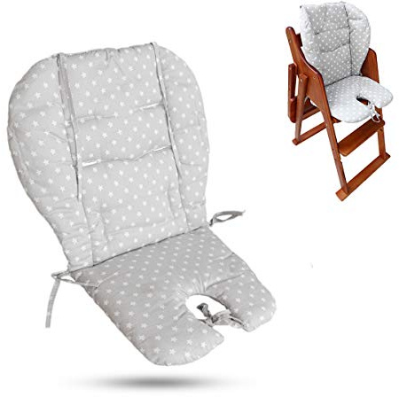 Ywoworld Coussin de chaise haute, grande épaississante pour poussette, chaise haute, coussin de protection respirant chaises de salle à manger de bébé (Étoile grise)