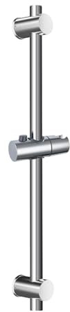 Drenky Asta doccia 66 cm in acciaio inox, asta doccia con supporto per soffione doccia, asta variabile, superficie cromata lucida