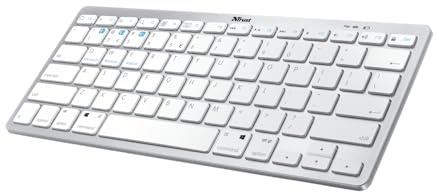 Trust Nado Bluetooth Tastatur mit QWERTZ Deutsches Layout, Funktastatur, Wireless, Kabellose Tastatur für Smartphone, iPad, Tablet, PC, Laptop, Android, MacOS, Windows