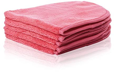 Lot de 5 chiffons démaquillants en microfibre - Idéal pour les peaux sensibles - Certifié Oeko-Tex Standard 100 - Environ 300 g/m² - 40 x 18 cm - Rose