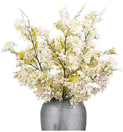 Künstlicher Flieder Künstliche Flieder Blumen Verwendet in Hochzeitssträußen, Kunstblumenarrangements, Heim- und Bürodekorationen (Nelke-Rosa, 39.3)