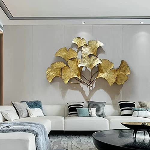 Abstrakte Metall Wanddeko Kunst,Kreative Ginkgo Blatt Eisen Skulptur Ornament Wohnkultur,Handgeschweißt Handgemachte Wandbild Metallbild Wandrelief,Wandbehänge Für Home Hotel Wohnzimmer Schlafzimmer