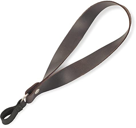 Asterom Handmade Leather Cane Strap - Stylish Wrist Strap for Canes and Walking Sticks (Brown)