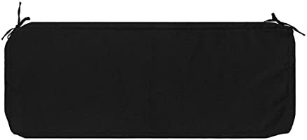 FUNHOME Outdoor Bench Cushion Cover 54 x18 x 3 inch,Water Resistant Cover with Zipper&Ties,Fade-Resistant Slipcover,Patio Porch Swing Cushion Cover Replacement Only,No Insert(Black)