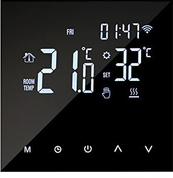 WIFI Termostato de calefacción inteligente Controlador de temperatura digital Control de aplicación de teléfono móvil Pantalla táctil Pantalla LCD Semana Programable Termostato de caldera de gas y
