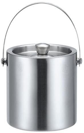KOFSOL 1,3/1,6 L Doppelschicht Edelstahl-Eiseimer, Weinbiereiswürfelbehälter Mit Eiszange, Clip for Picknicks Bar Party Vorräte 1Set 1Set (Color : 1.3L Bucket Set)