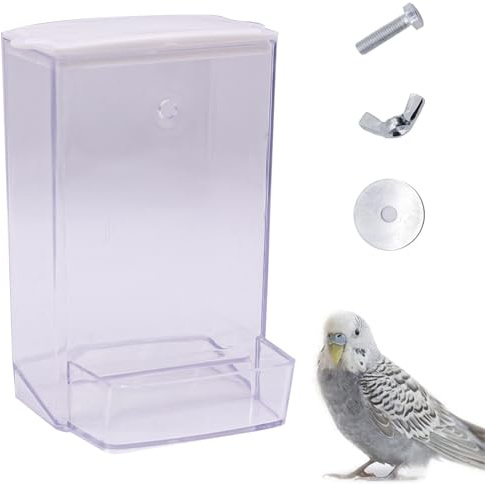 Distributeur Automatique de Nourriture pour Oiseaux - Mangeoire pour Perroquets, Perruches, Canaris, Pinsons