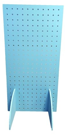 PARTY DECOR Blue Free Standing MDF Peg Board - Size - 600mm x 300mm - 6mm Holes - Great as Tool Organiser - To be used with Wooden Dowels 6mm not included with item