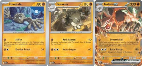 Golem ex 076/165 - Pokemon 151 - Double Rare - Evolution 3 Card Set - Graveler Geodude